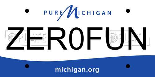 ZER0FUN Michigan License Plate