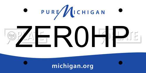 ZER0HP Michigan License Plate
