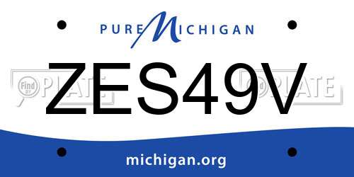 ZES49V Michigan License Plate