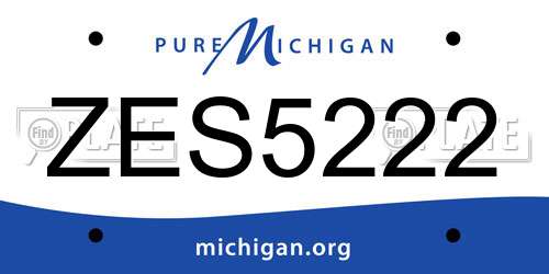 ZES5222 Michigan License Plate