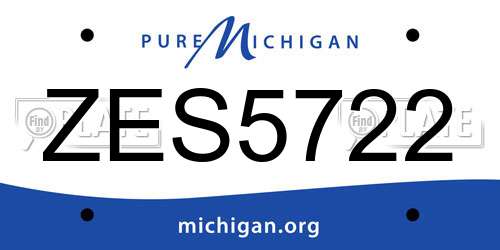 ZES5722 Michigan License Plate