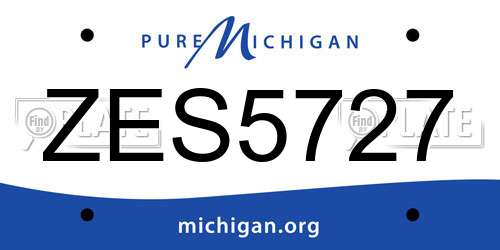 ZES5727 Michigan License Plate