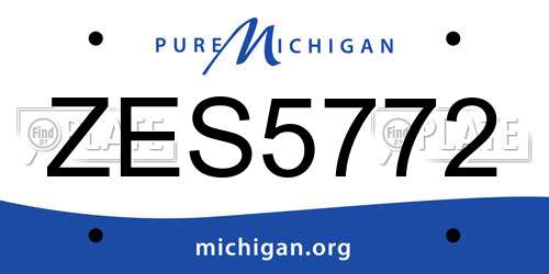 ZES5772 Michigan License Plate