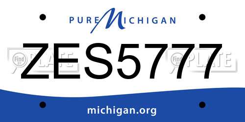 ZES5777 Michigan License Plate