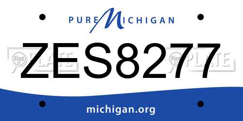 ZES8277 Michigan License Plate