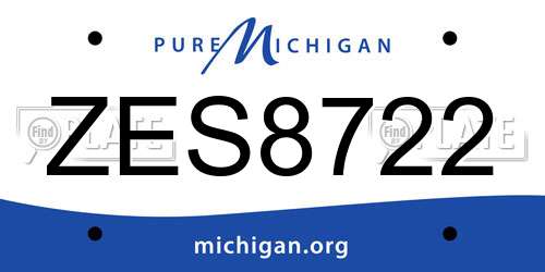 ZES8722 Michigan License Plate