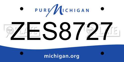 ZES8727 Michigan License Plate