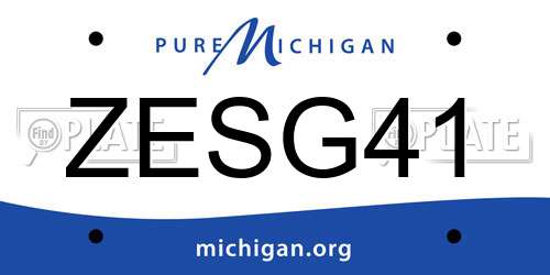 ZESG41 Michigan License Plate