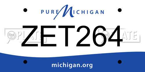 ZET264 Michigan License Plate