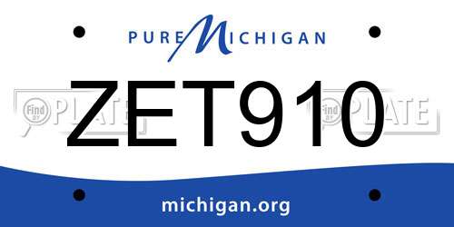 ZET910 Michigan License Plate