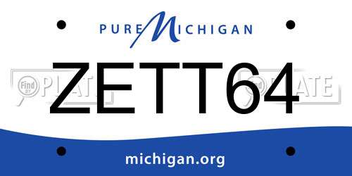 ZETT64 Michigan License Plate
