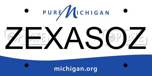 ZEXASOZ Michigan License Plate