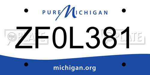 ZF0L381 Michigan License Plate