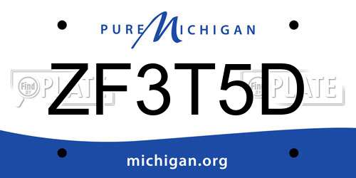 ZF3T5D Michigan License Plate