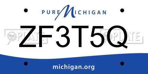 ZF3T5Q Michigan License Plate