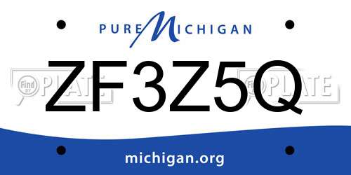 ZF3Z5Q Michigan License Plate