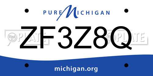 ZF3Z8Q Michigan License Plate