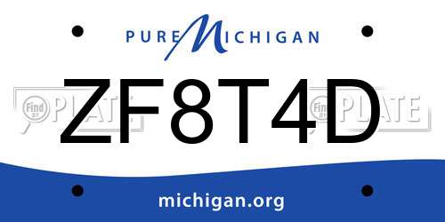 ZF8T4D Michigan License Plate