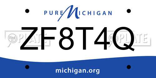 ZF8T4Q Michigan License Plate