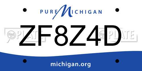 ZF8Z4D Michigan License Plate