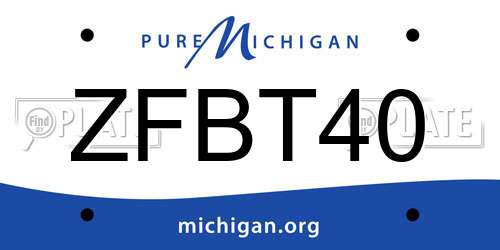 ZFBT40 Michigan License Plate