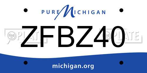 ZFBZ40 Michigan License Plate