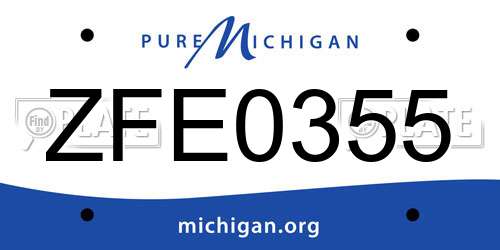 ZFE0355 Michigan License Plate