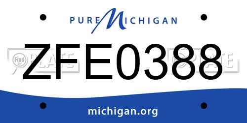 ZFE0388 Michigan License Plate