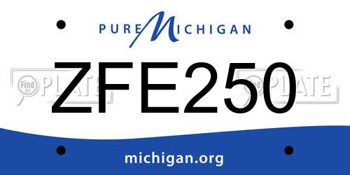 ZFE250 Michigan License Plate