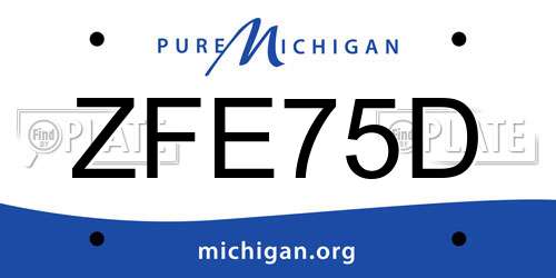 ZFE75D Michigan License Plate