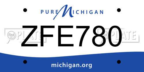 ZFE780 Michigan License Plate