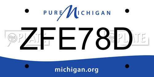 ZFE78D Michigan License Plate
