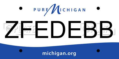 ZFEDEBB Michigan License Plate
