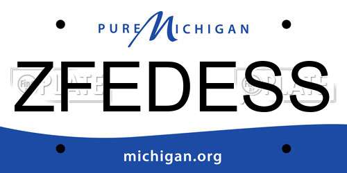 ZFEDESS Michigan License Plate