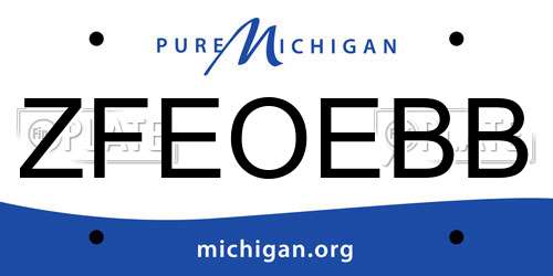 ZFEOEBB Michigan License Plate