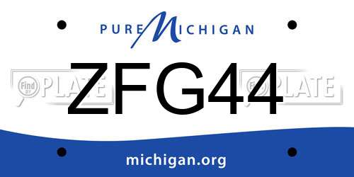 ZFG44 Michigan License Plate