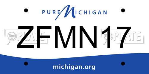 ZFMN17 Michigan License Plate