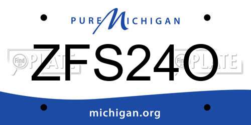 ZFS24O Michigan License Plate