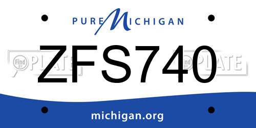 ZFS740 Michigan License Plate