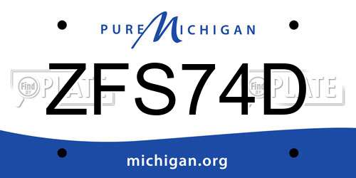 ZFS74D Michigan License Plate