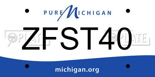 ZFST40 Michigan License Plate