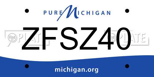 ZFSZ40 Michigan License Plate