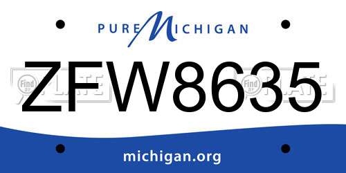 ZFW8635 Michigan License Plate