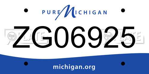 ZG06925 Michigan License Plate