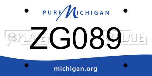 ZG089 Michigan License Plate