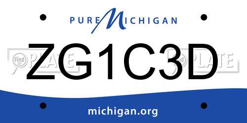 ZG1C3D Michigan License Plate