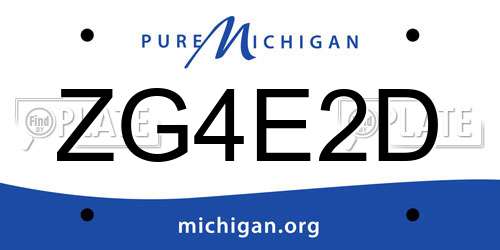 ZG4E2D Michigan License Plate