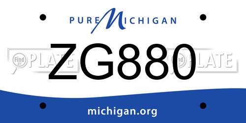 ZG880 Michigan License Plate