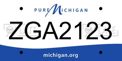 ZGA2123 Michigan License Plate