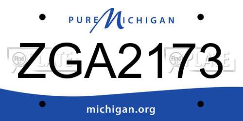 ZGA2173 Michigan License Plate